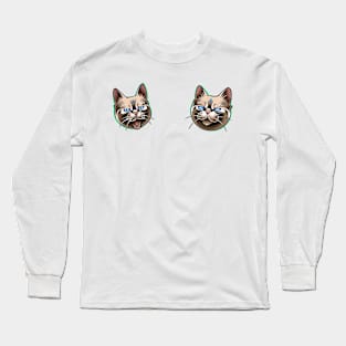 Two funny cat Long Sleeve T-Shirt